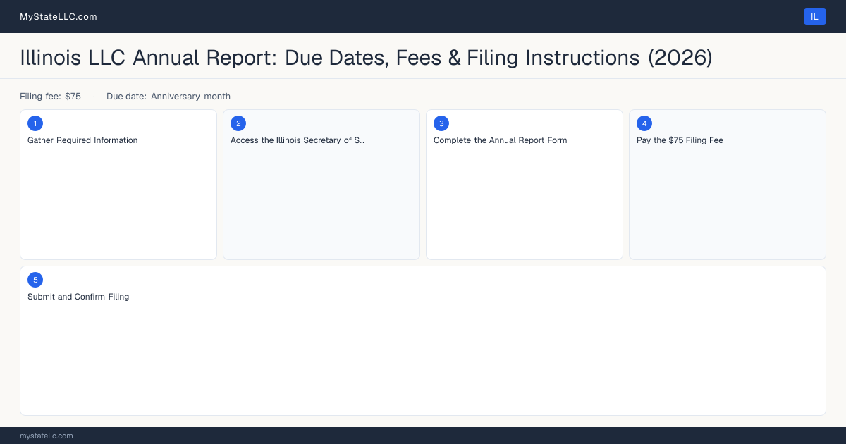 Illinois LLC Annual Report — filing steps diagram