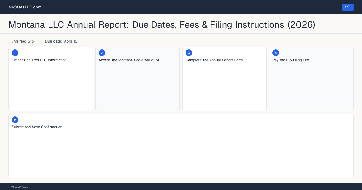 Montana LLC Annual Report — filing steps diagram