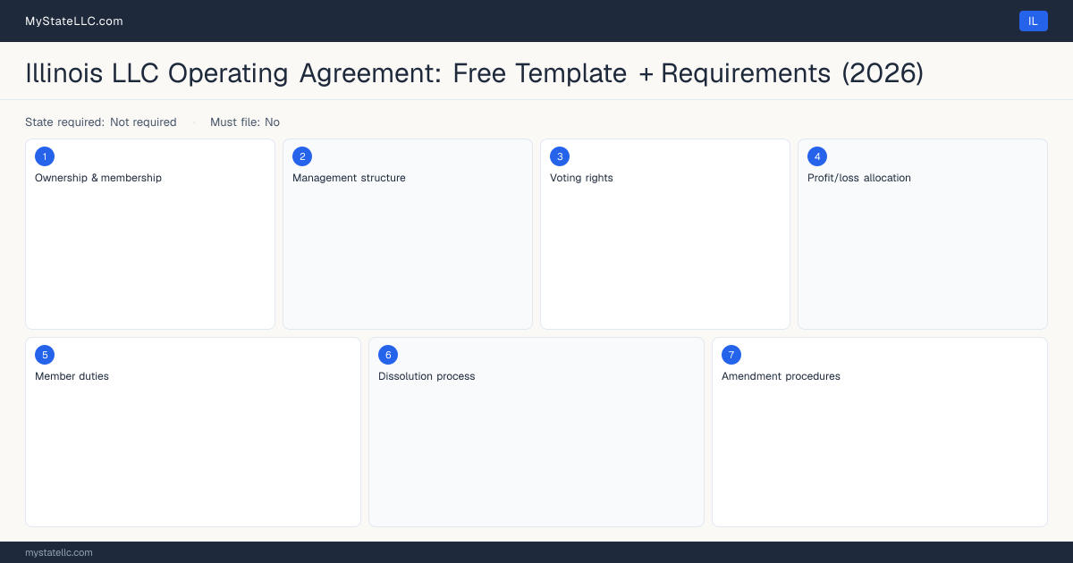 Illinois LLC Operating Agreement — key sections