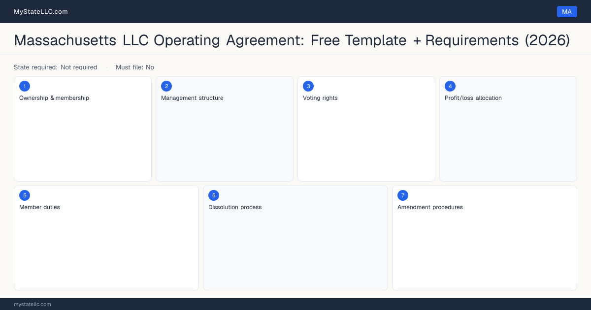 Massachusetts LLC Operating Agreement — key sections