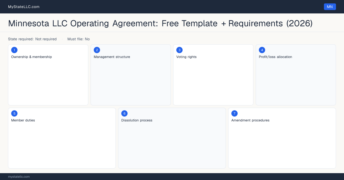 Minnesota LLC Operating Agreement — key sections