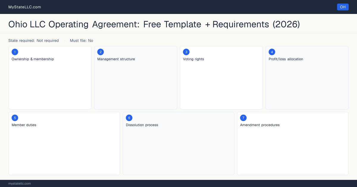 Ohio LLC Operating Agreement — key sections