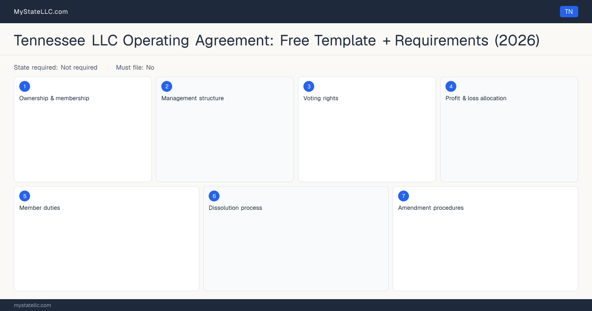 Tennessee LLC Operating Agreement — key sections