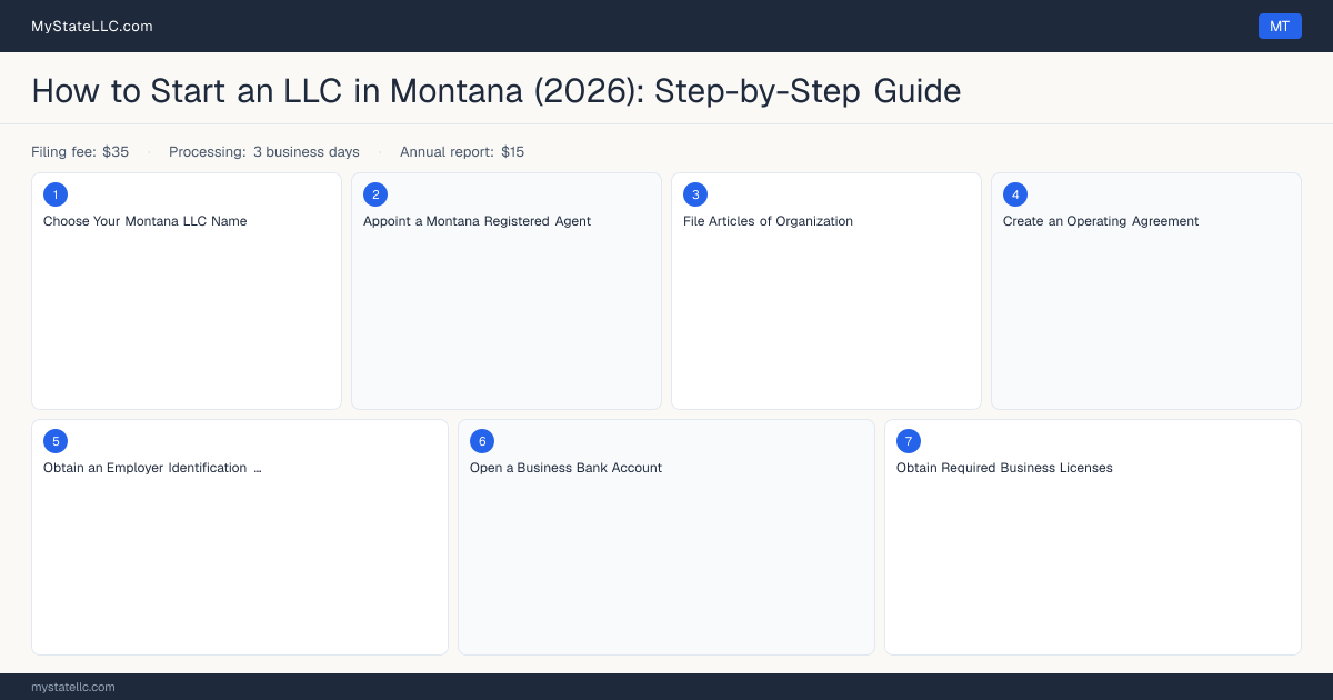 How to Form an LLC in Montana — step diagram