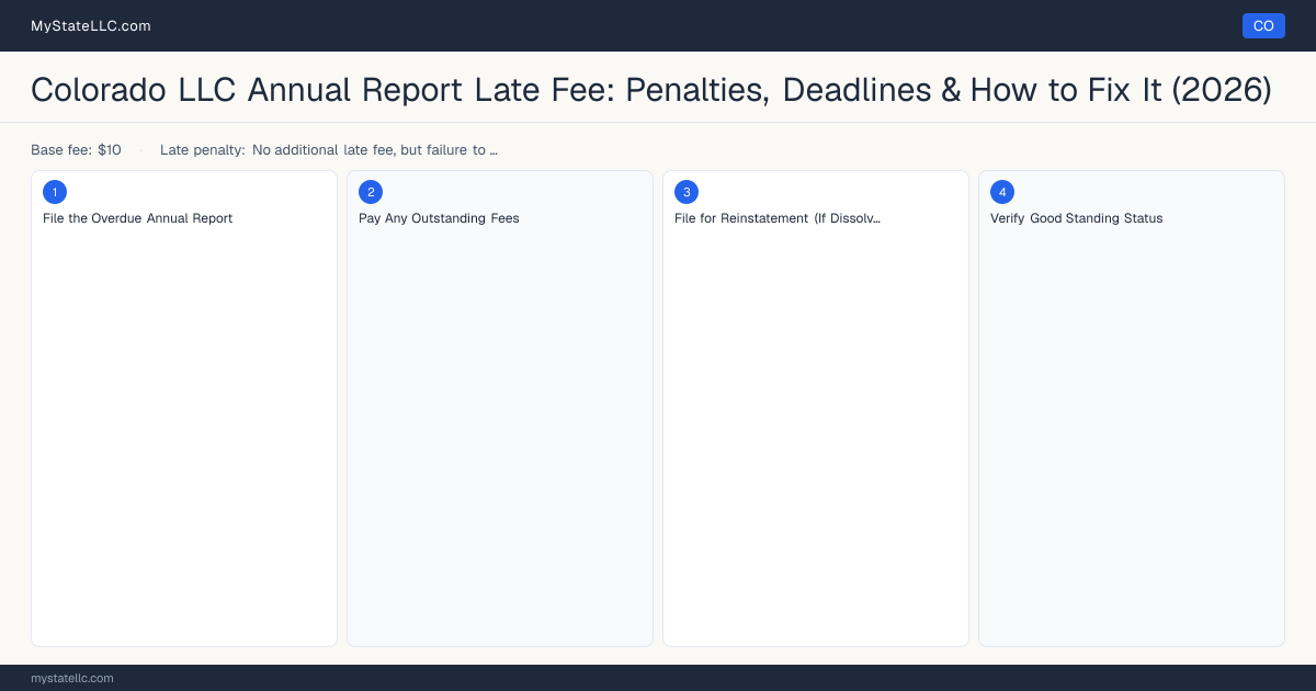 Colorado LLC Late Fee — how to fix step diagram