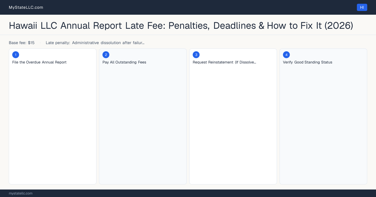 Hawaii LLC Late Fee — how to fix step diagram