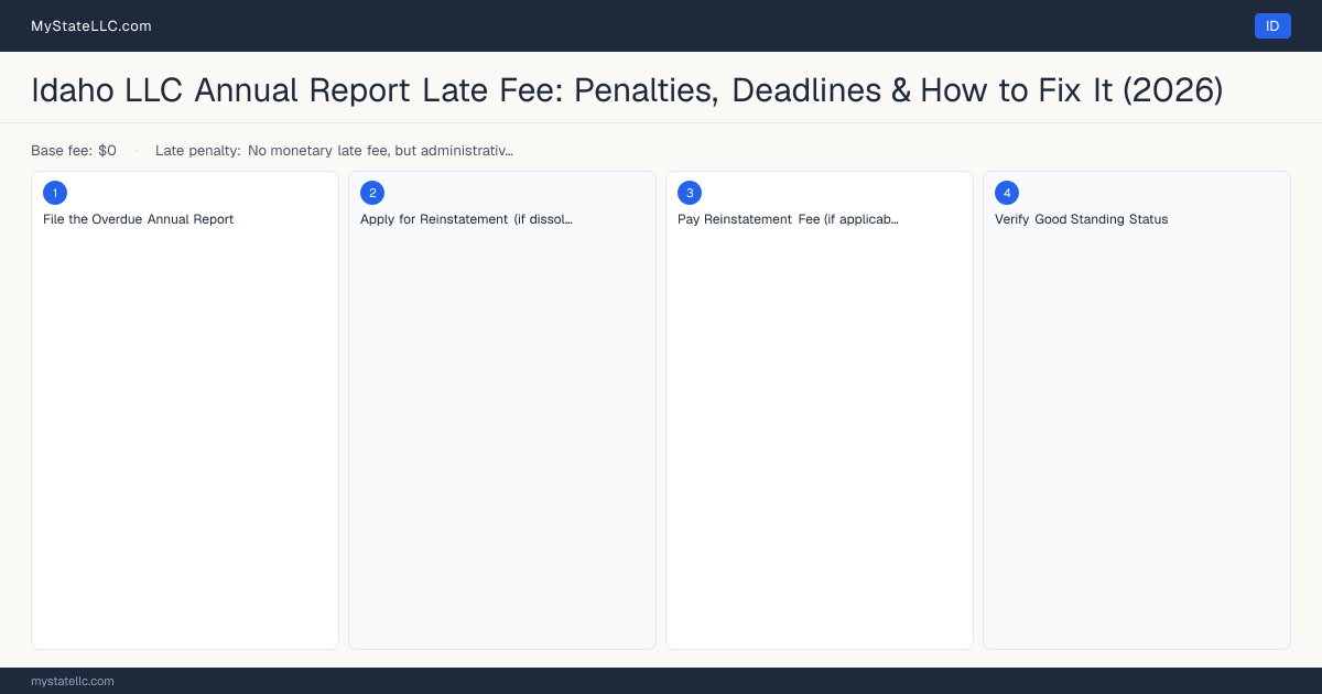 Idaho LLC Late Fee — how to fix step diagram