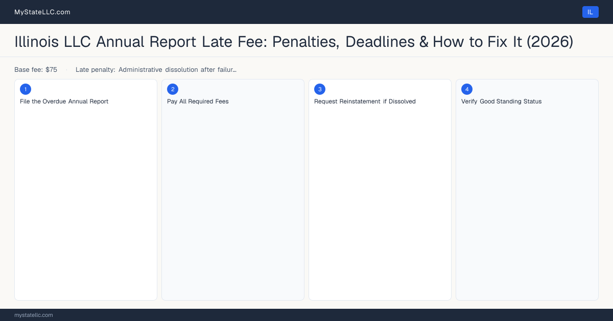 Illinois LLC Late Fee — how to fix step diagram