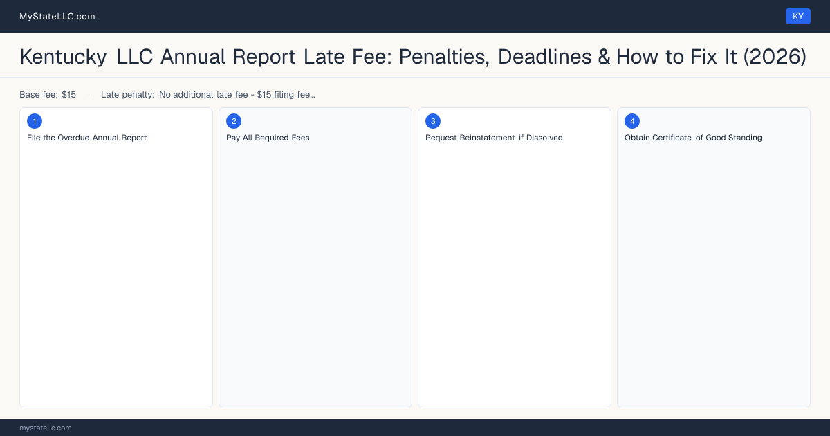 Kentucky LLC Late Fee — how to fix step diagram