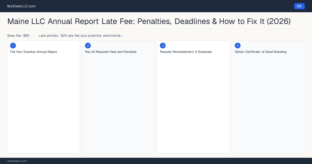 Maine LLC Late Fee — how to fix step diagram