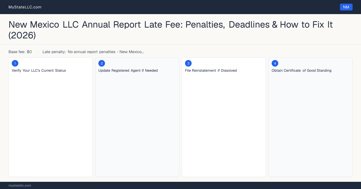 New Mexico LLC Late Fee — how to fix step diagram