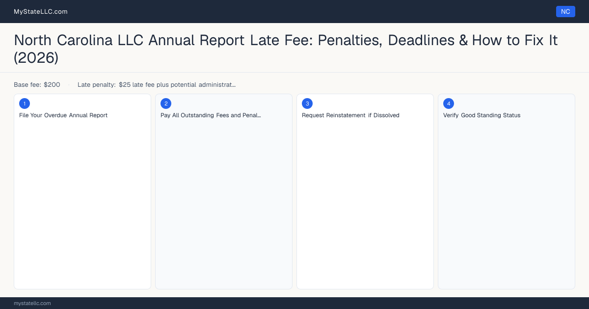 North Carolina LLC Late Fee — how to fix step diagram