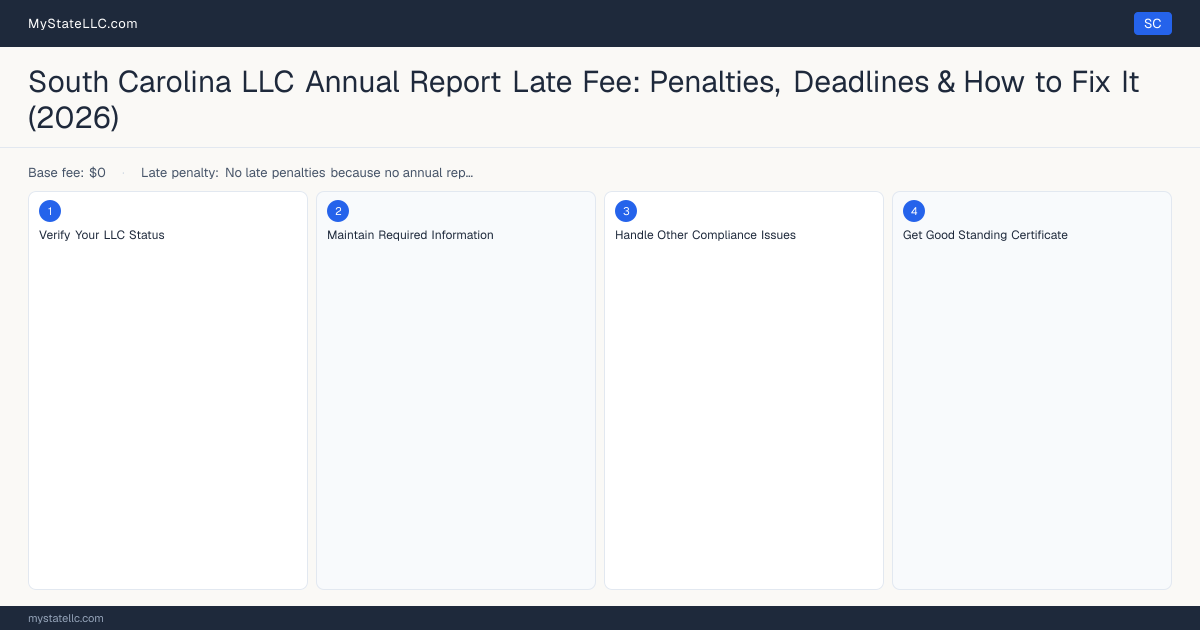 South Carolina LLC Late Fee — how to fix step diagram