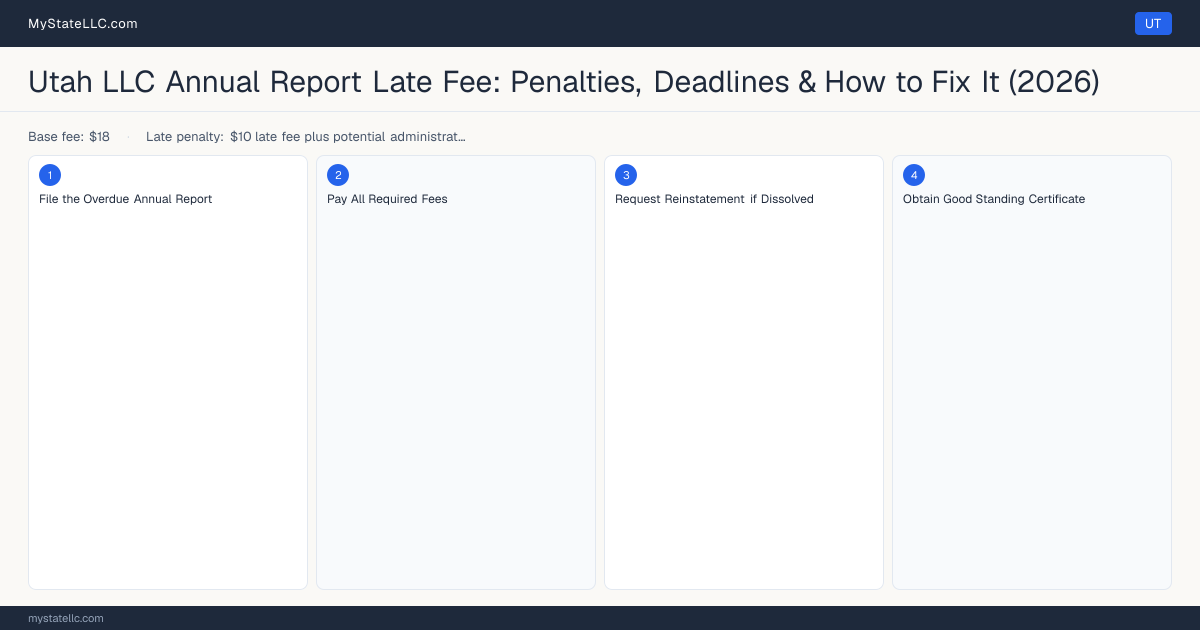 Utah LLC Late Fee — how to fix step diagram