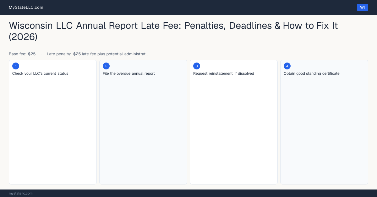 Wisconsin LLC Late Fee — how to fix step diagram
