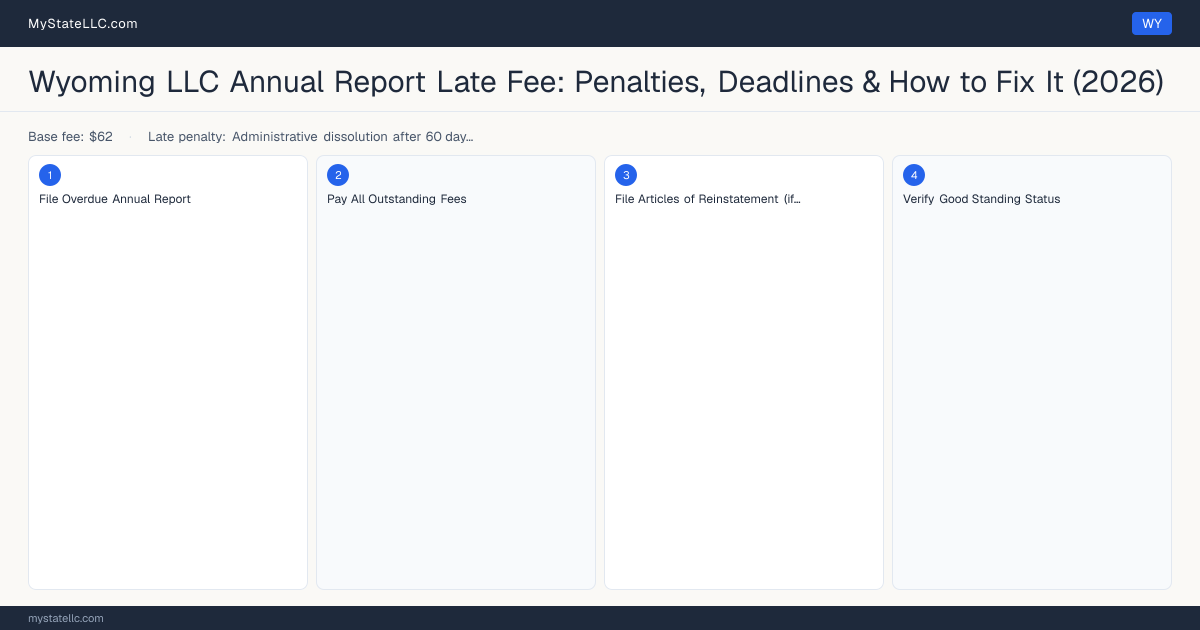 Wyoming LLC Late Fee — how to fix step diagram