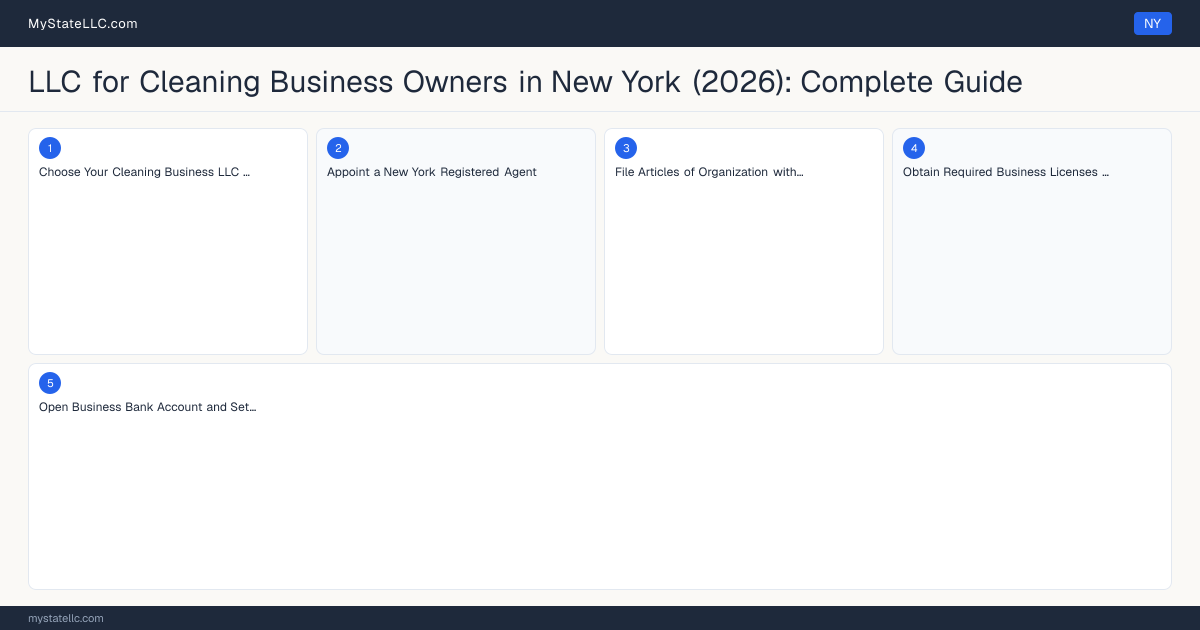 LLC for Cleaning Business Owners in New York (2026): Complete Guide — step diagram