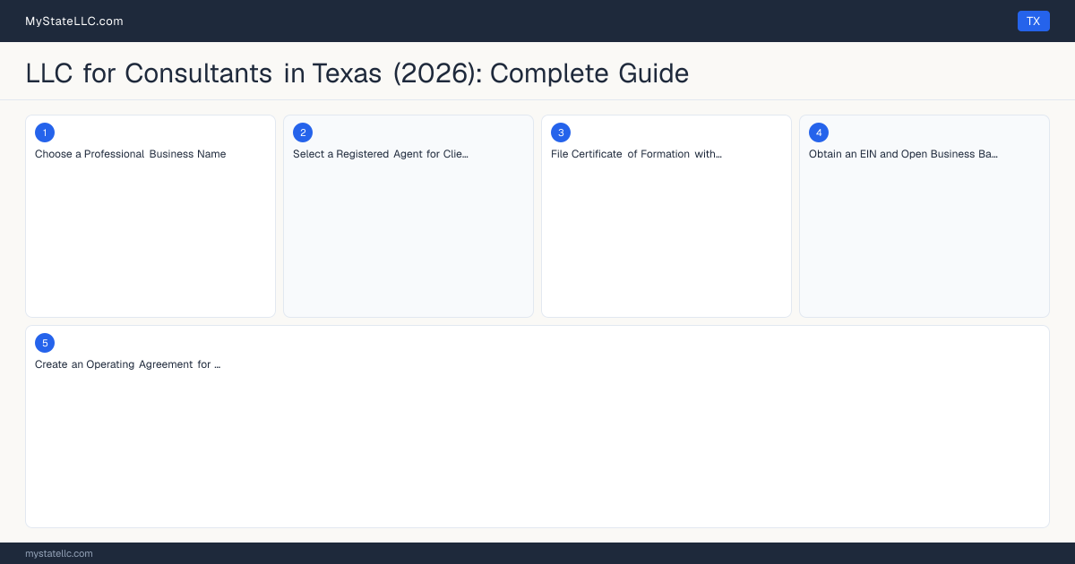 LLC for Consultants in Texas (2026): Complete Guide — step diagram