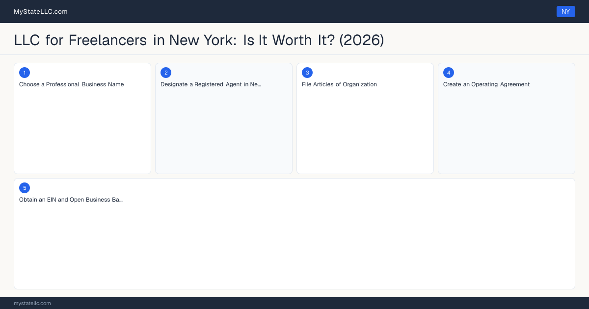 LLC for Freelancers in New York: Is It Worth It? (2026) — step diagram