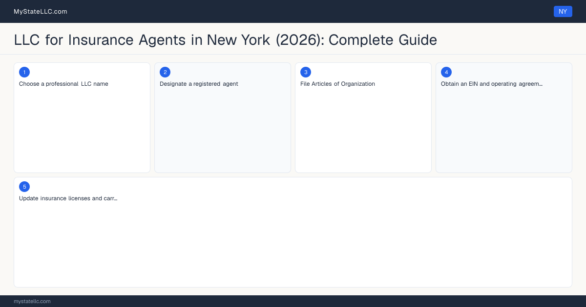 LLC for Insurance Agents in New York (2026): Complete Guide — step diagram