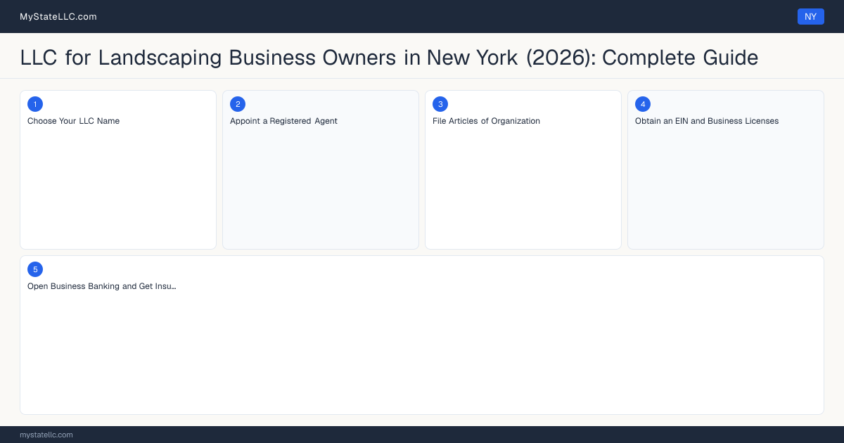 LLC for Landscaping Business Owners in New York (2026): Complete Guide — step diagram