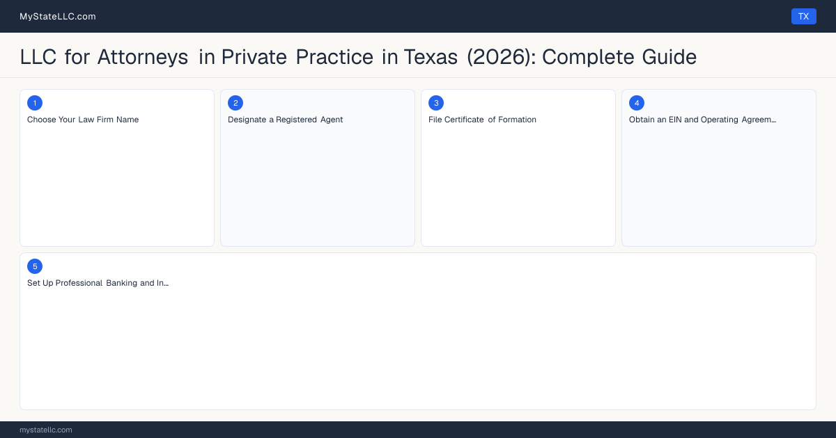 LLC for Attorneys in Private Practice in Texas (2026): Complete Guide — step diagram