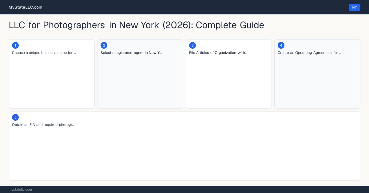 LLC for Photographers in New York (2026): Complete Guide — step diagram
