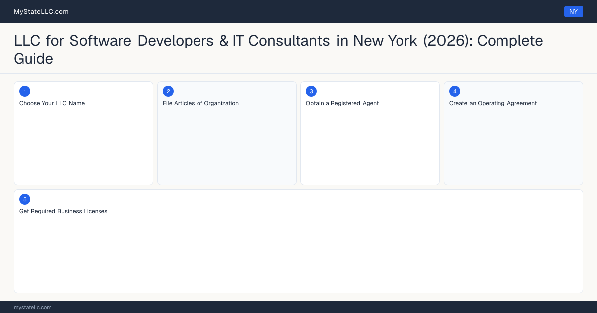 LLC for Software Developers & IT Consultants in New York (2026): Complete Guide — step diagram